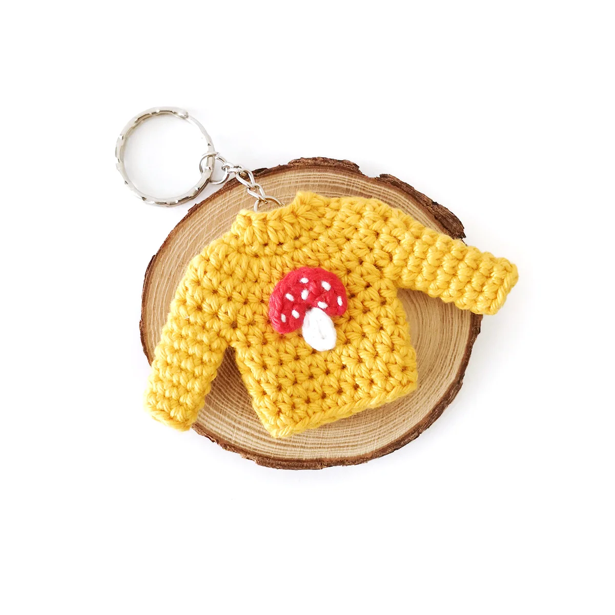 Crochet Toadstool Sweater Keychain Pattern