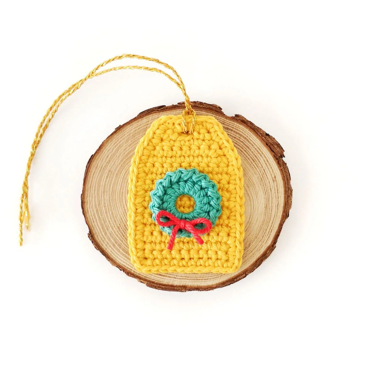 Crochet Christmas Wreath Applique Pattern