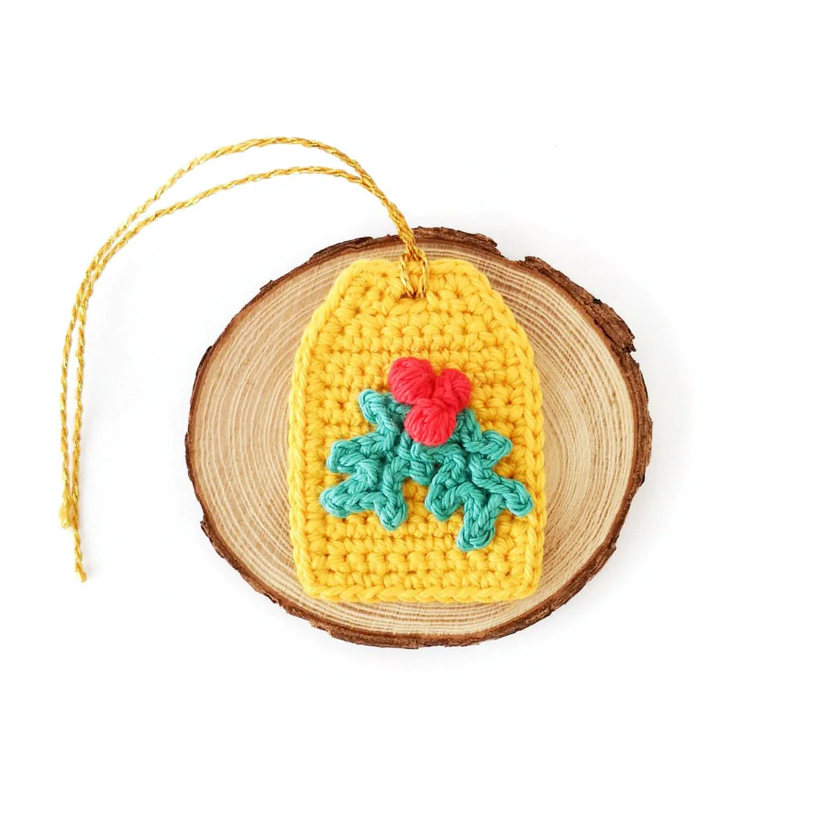 Crochet Holly Applique Pattern