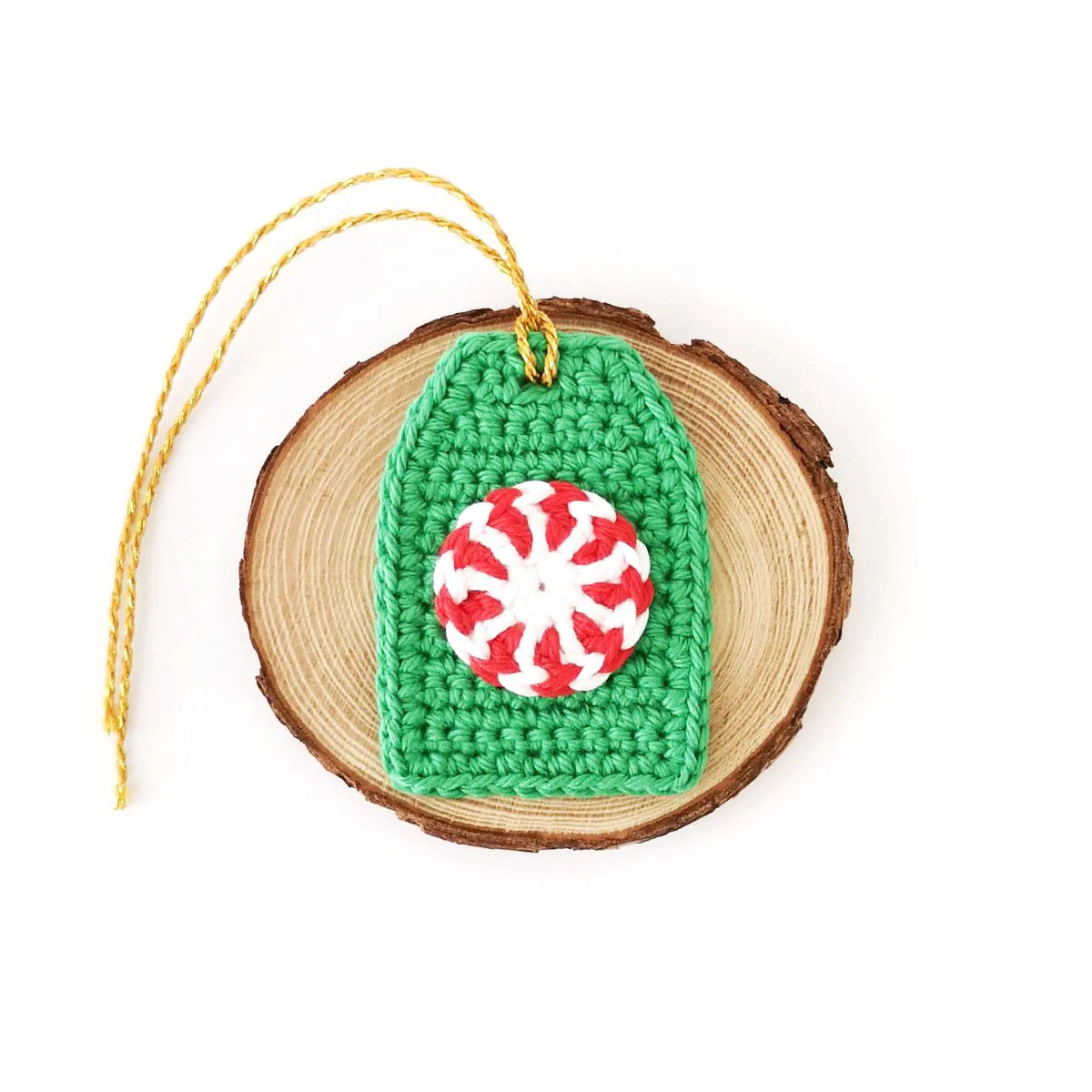Crochet Peppermint Applique Pattern