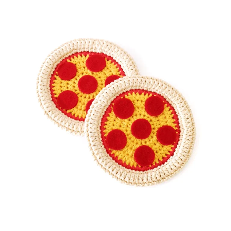Crochet Pizza Coaster Pattern